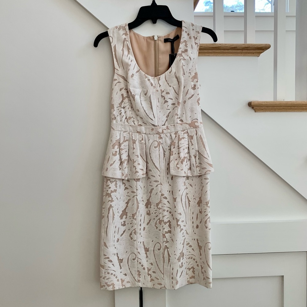 BCBGMAXAZRIA Etna Lace Peplum Sheath Dress